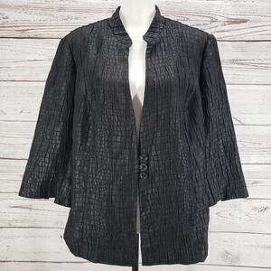 Dress Barn Women's Black Crinkle Textured Blazer Jacket Size 2X